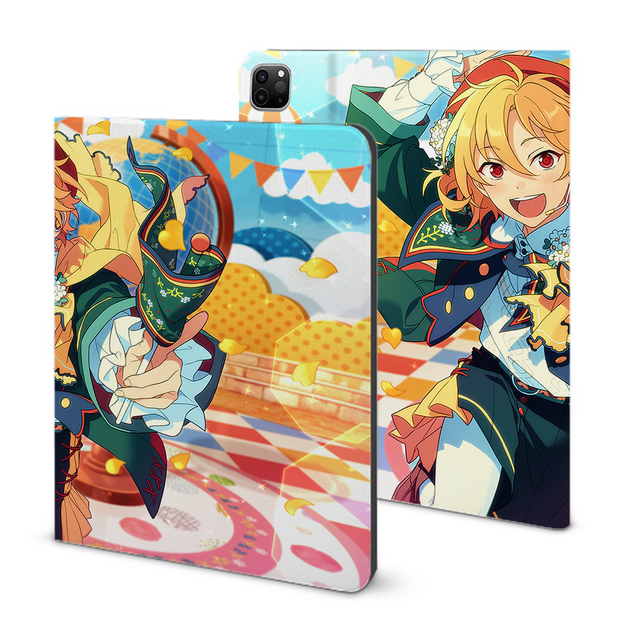 （画像用） あんさんぶるスターズ! Ensemble Stars IPad ケース ブック型 PUレザー TPU 耐衝撃 軽量 薄型 ペン収納なし 全面保護 IPad 各モデル対応